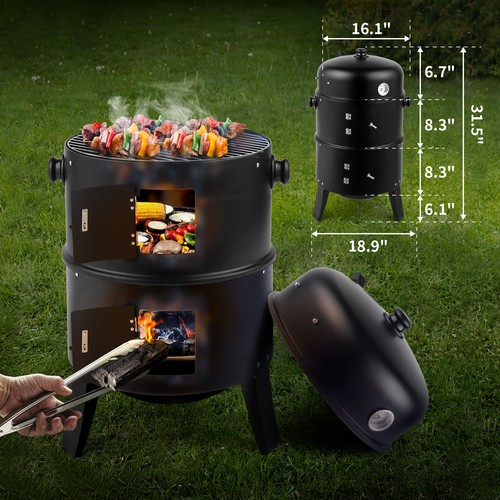 3in1 bbq holzkohlegrill - 3in1,
